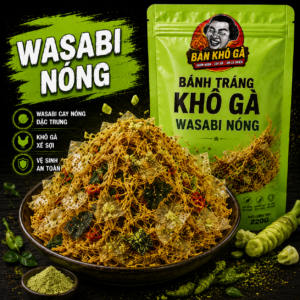 Bánh tráng khô gà wasabi nóng