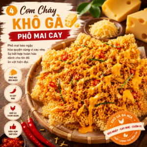 Cơm Cháy Khô Gà Phô Mai Cay